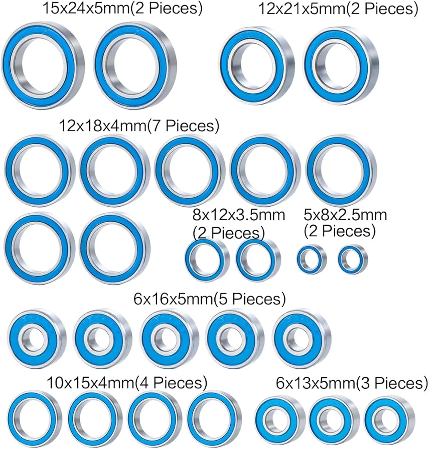 RCベアリング For Maxx 4S 1/10 27個 ホイールハブ シールベアリングキット RCカー トラック モデル アクセサ