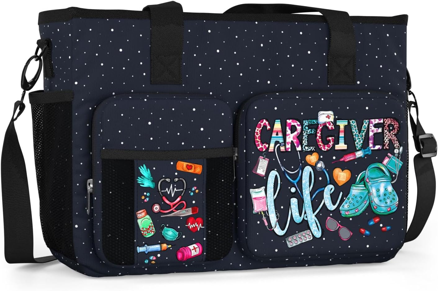 Nurse Work Bag for Women, Large Tote with Pockets and Organizer
