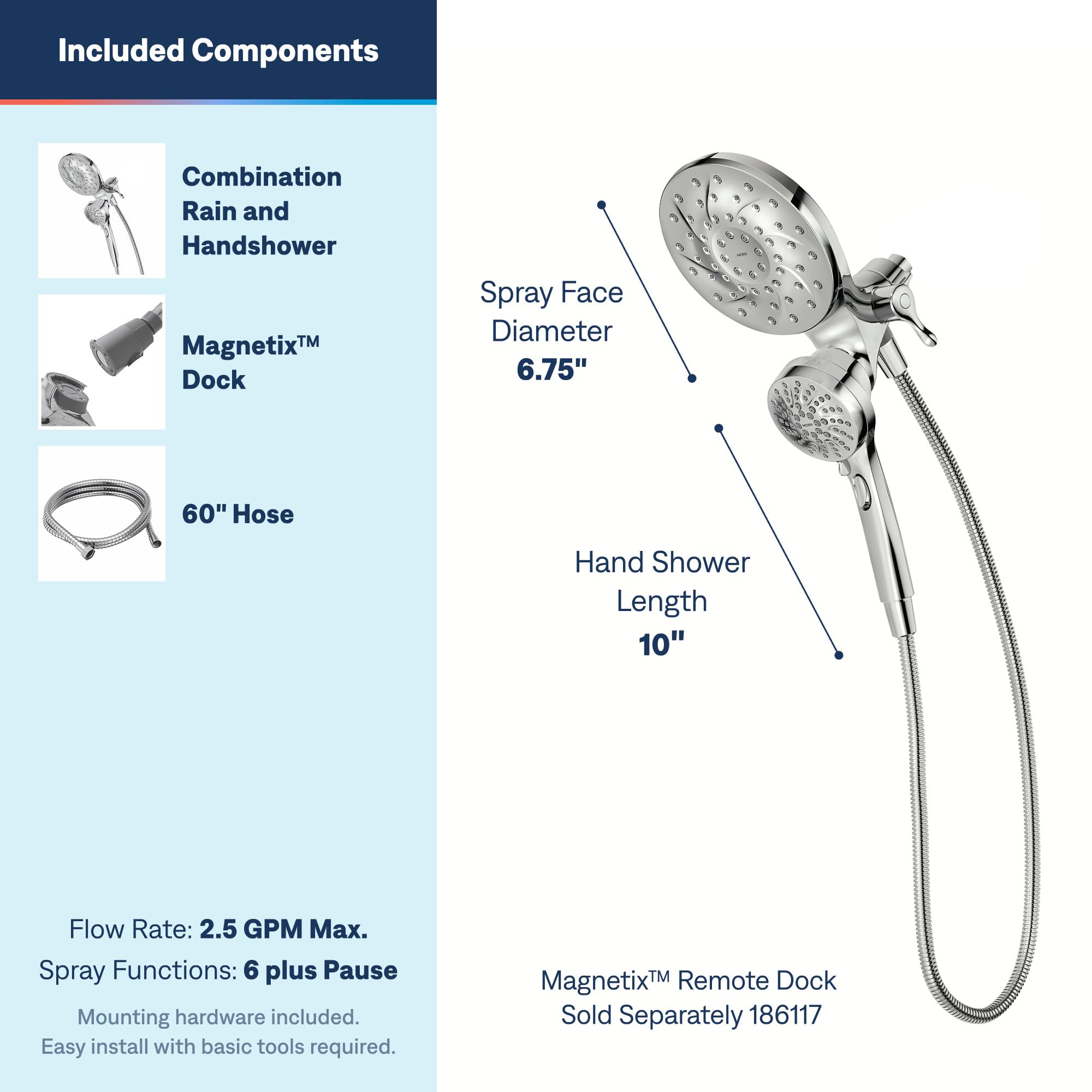 Moen Engage Magnetix 2-in-1 Shower Head & Handshower -3