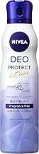 Nivea Deo Protect & Care Spray, Fragrance Free, 5.3 oz (150 g) [Quasi Drug]
