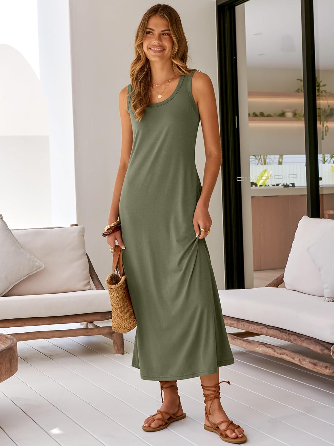 ANRABESS Womens Maxi Dresses 2026 Summer Casual Scoop Neck Sleeveless Long Tank Dress Beach Sundress Travel Vacation Clothes - Image 7