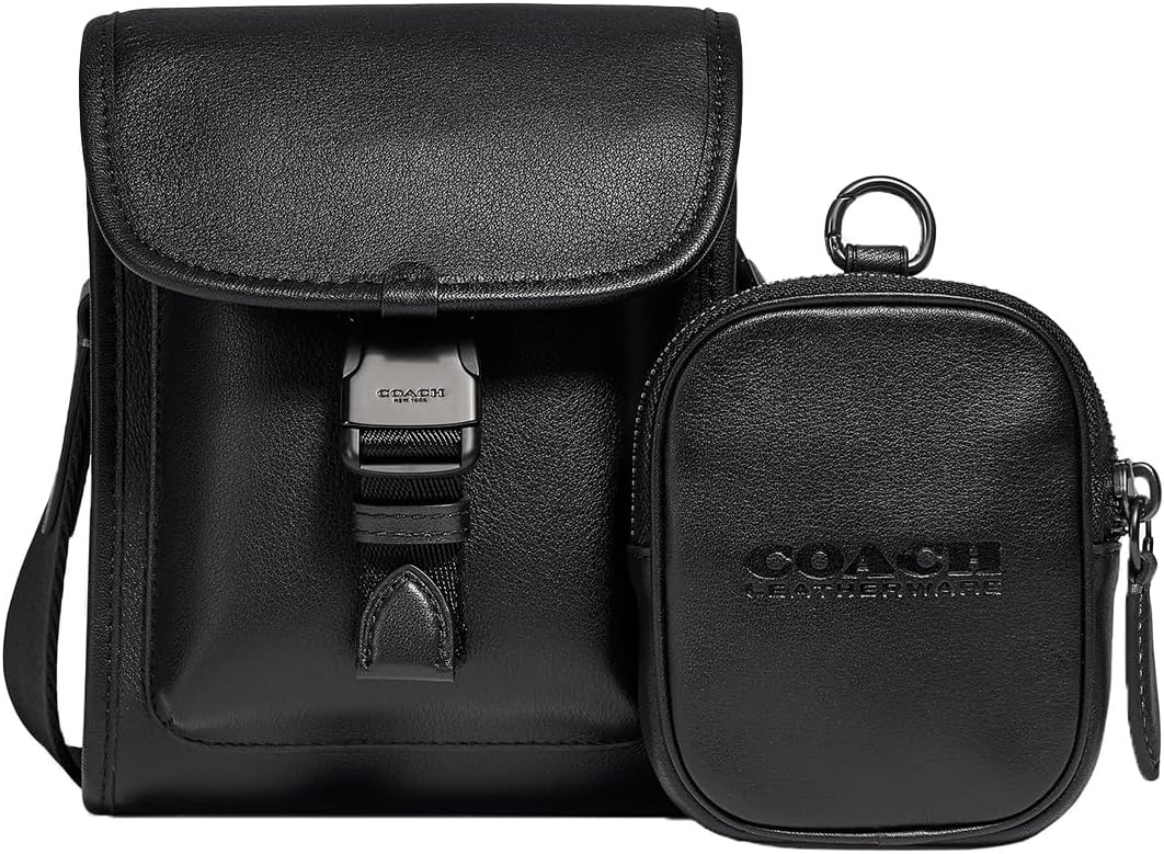 Charter North/South Crossbody with Hybrid in Smooth Leather Black One Size