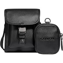 Coach Men's Charter North/South Crossbody with Hybrid Pouch in Smooth Leather, Black, One Size