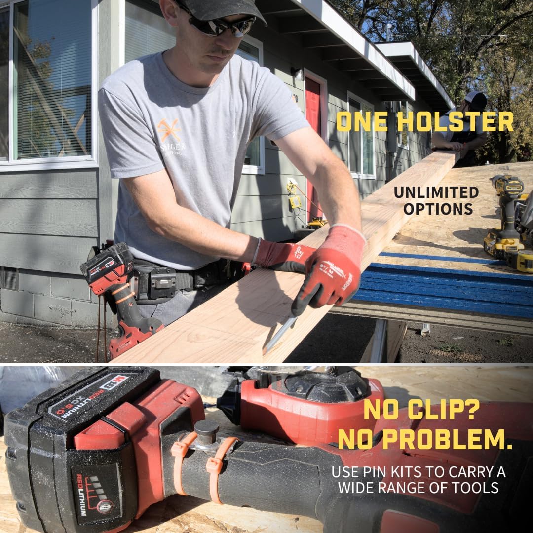 PinPal Pro | Universal Tool Holster - Gravity Locking Clip-On Tool Belt Holder for Drills, Impacts, and Other Tools