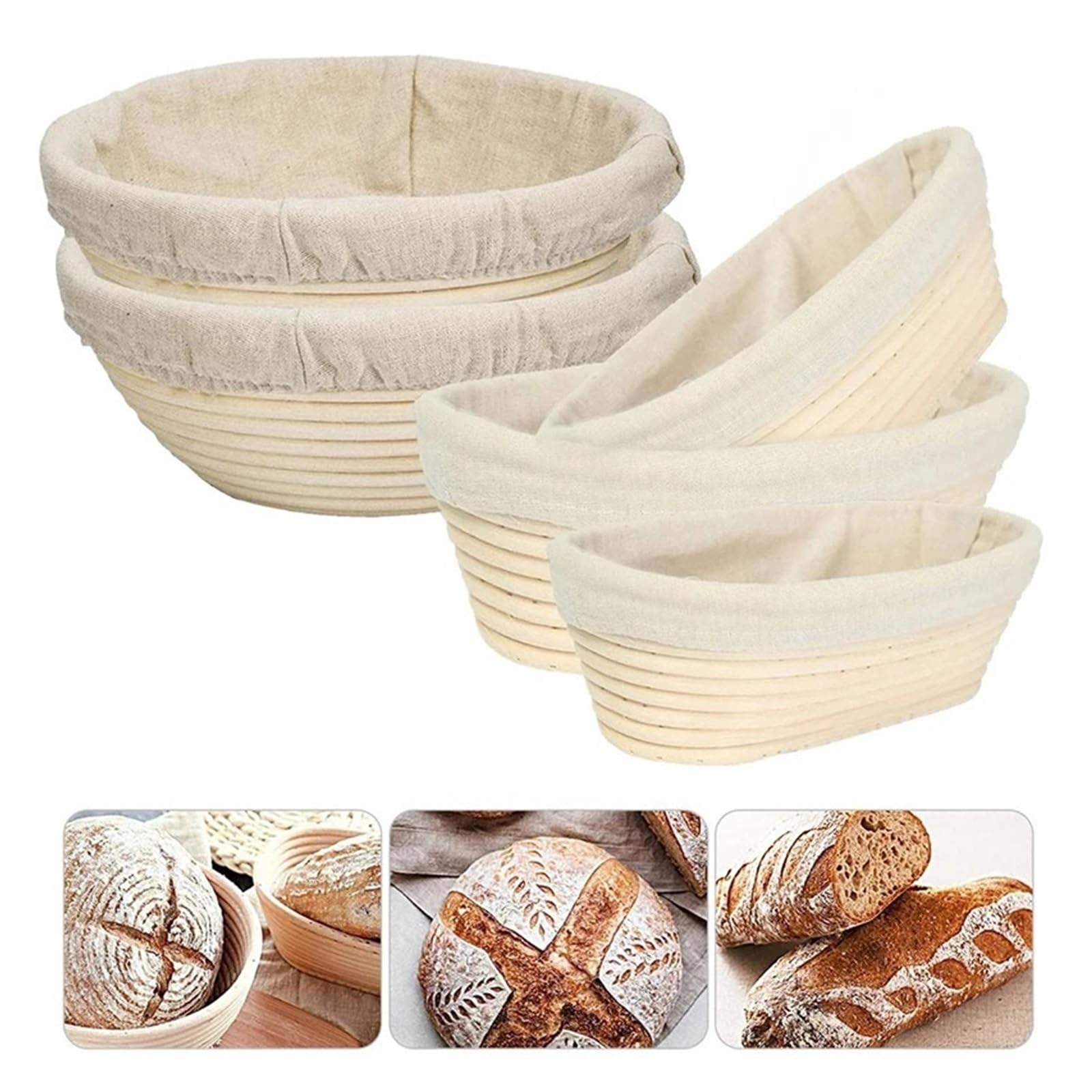 Cesta for fermentar pan ovalada y larga for masa(27x13x7cm)