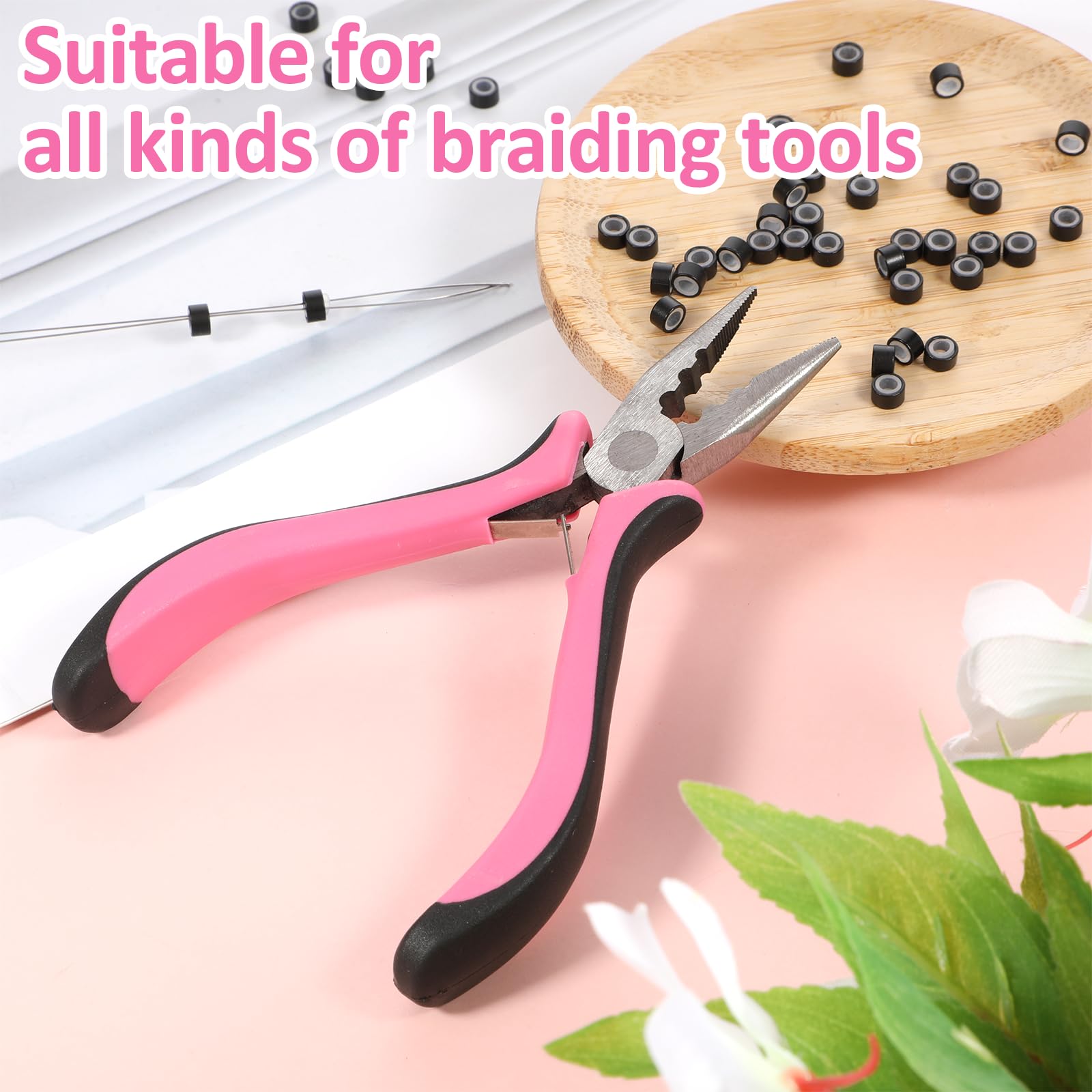 HaarverlängerungsZange 3 Loch Mini Hair Extensions Zange für Nanoringe und Microringe Microring Extensions Zubehör für Friseure und DIY Haarverlängerungen Entfernen von Bonding Extensions