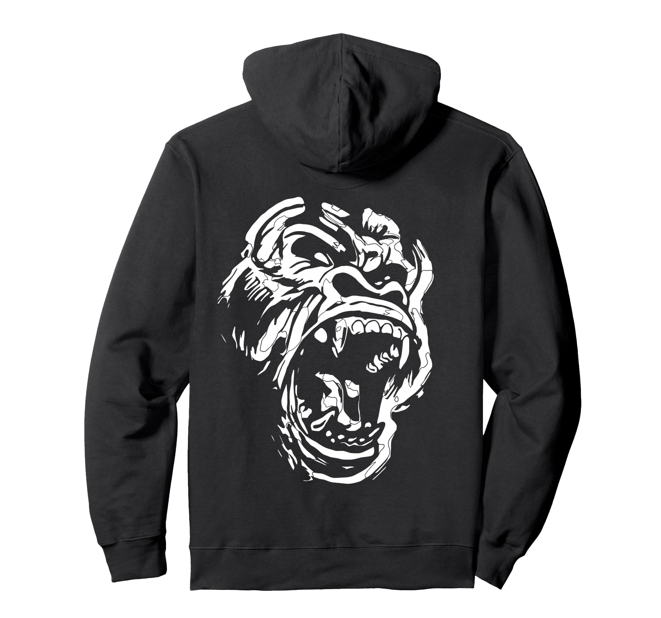 Angry Gorilla Shirt Silverback White Fierce Great Ape Gift Pullover Hoodie