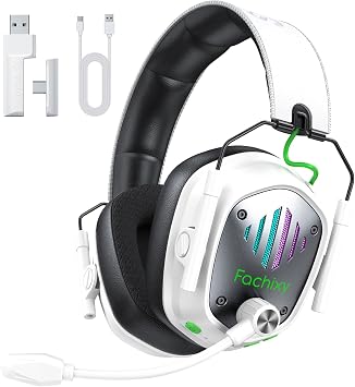 Wireless Gaming Headset for PS5, PS4, PC, Switch, 20ms Low Latency mit Mic | 2.4GHz USB/Type-C & Bluetooth 5.4, Up to 60-Hour Battery Life, Dynamic RGB Lighting, 50mm Titanium-Coated Drivers