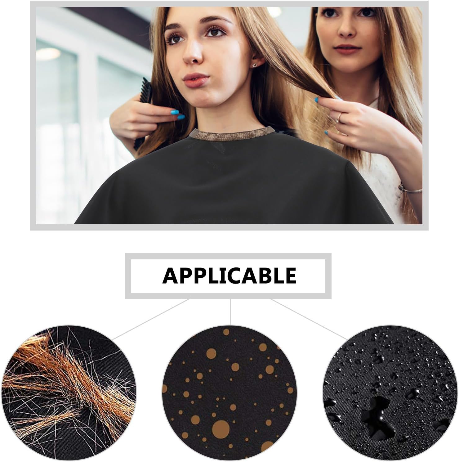 Waterproof Hair Cutting Cape with Adjustable Neck Fit, Pu Leather Barber Apron for Hair Dyeing and Haircut, Protective Salon Cape for Home and Professional Hairdressing
