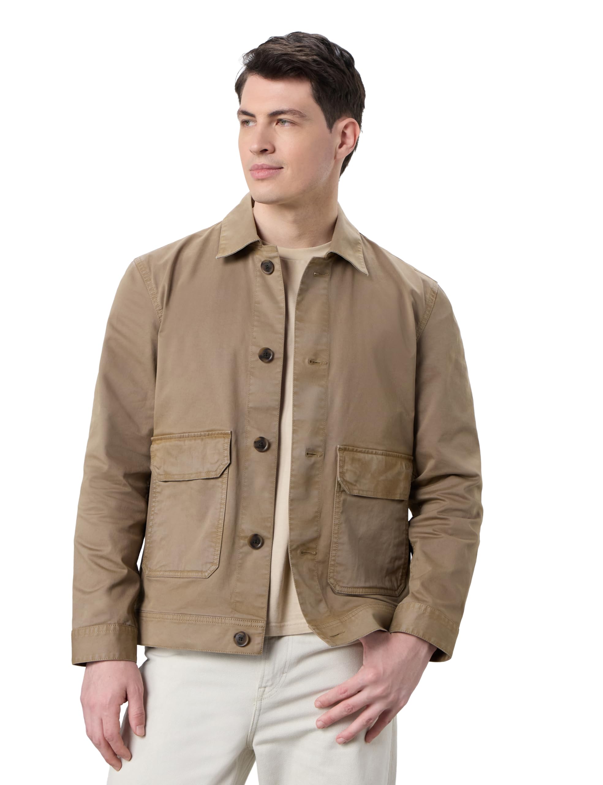 Lee Men's Twill Mid Weight Washed Jacket/Shacket |Non-Quilted |Regular Fit |Non-Lined | Available in Plus Sizes in neutral