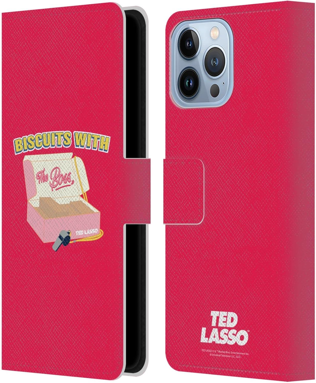 Head Case Designs Officially Licensed Ted Lasso Biscuits with The Boss Season 1 Graphics Leather Wallet Case Compatible with Apple iPhone 13 Pro Max