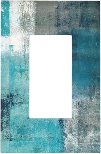 Miniatura 20 de Cubiertas de Interruptor de Luz de Palanca Simple con Diseño Abstracto de Sol Amanecer Retro, Placa Decorativa Arcoíris Atardecer de 1 Gang, Placa