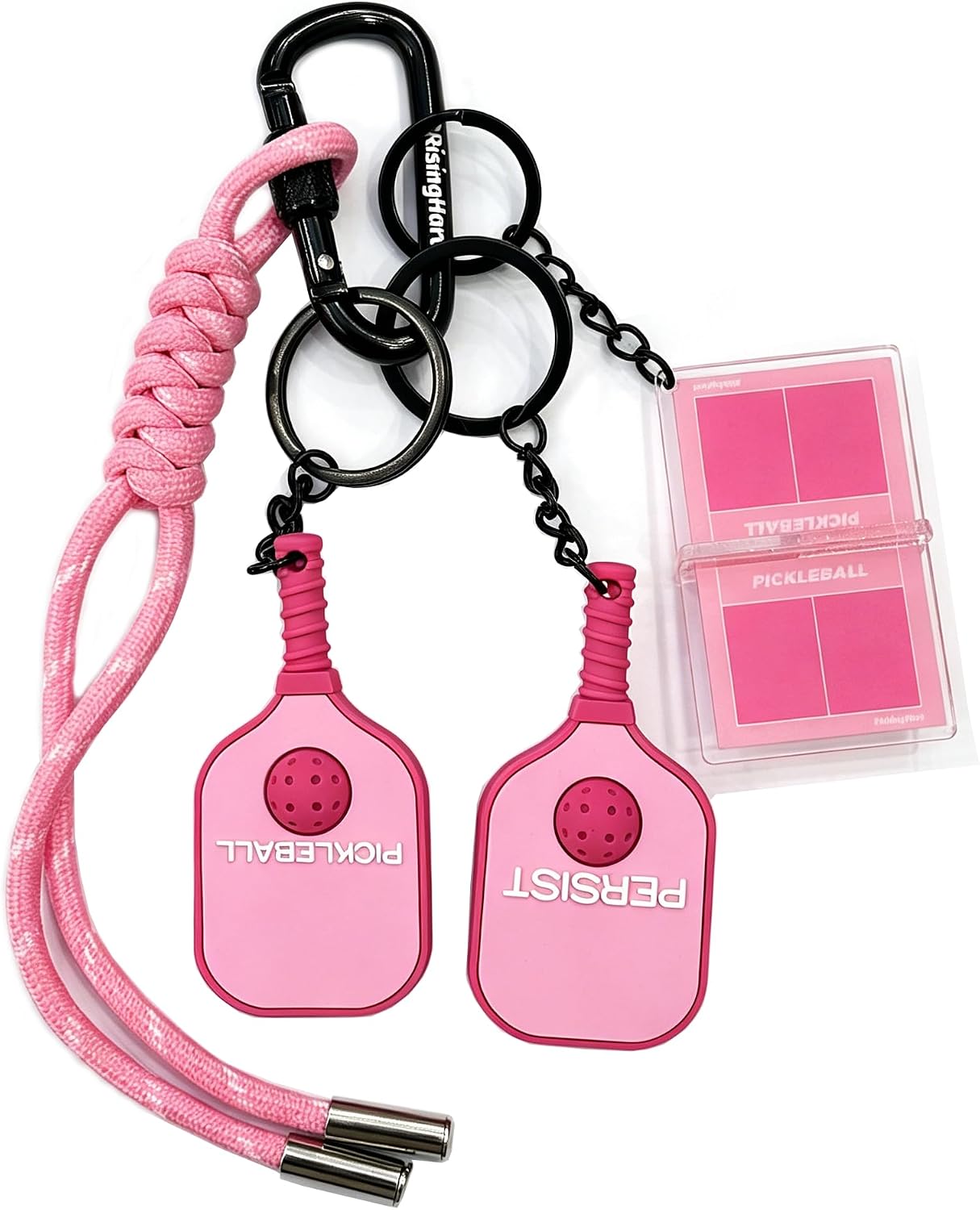 Pickleball Paddles Keychain,Bags Charms Gift for Women, Car Key Chains Accessories for Pickleball, Pickleball Set Gift