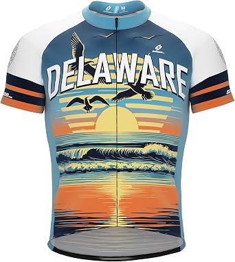 ScudoPro US State Delaware Short Sleeve Cycling Jersey for Men