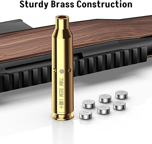 Vista 3 de MidTen Rojo Bore Sight Láser 380AUTO/300BLK/.40/30-30WIN/.44 Cal/7MM Láser Boresighter Rojo Láser de Apuntado con 6 piezas