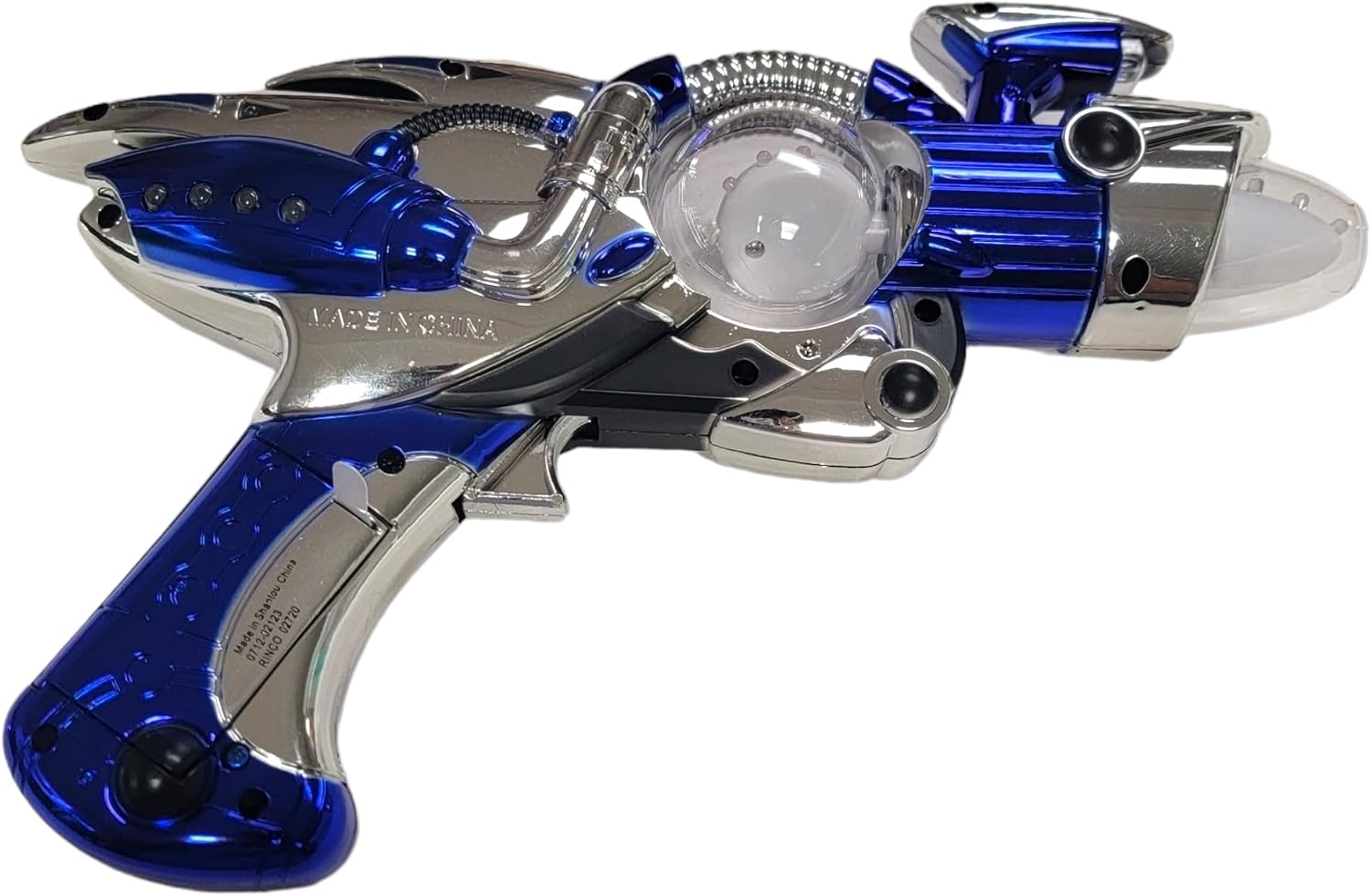 Zugar Land Light-up Galaxy Space UV Glow Super Spinning Super Space Blaster Gun (1 Pack) (11") Noisy Blacklight Reactive Glow in Dark Space Blaster. Plastic. with Sound Effects. (1, Blue Blaster)