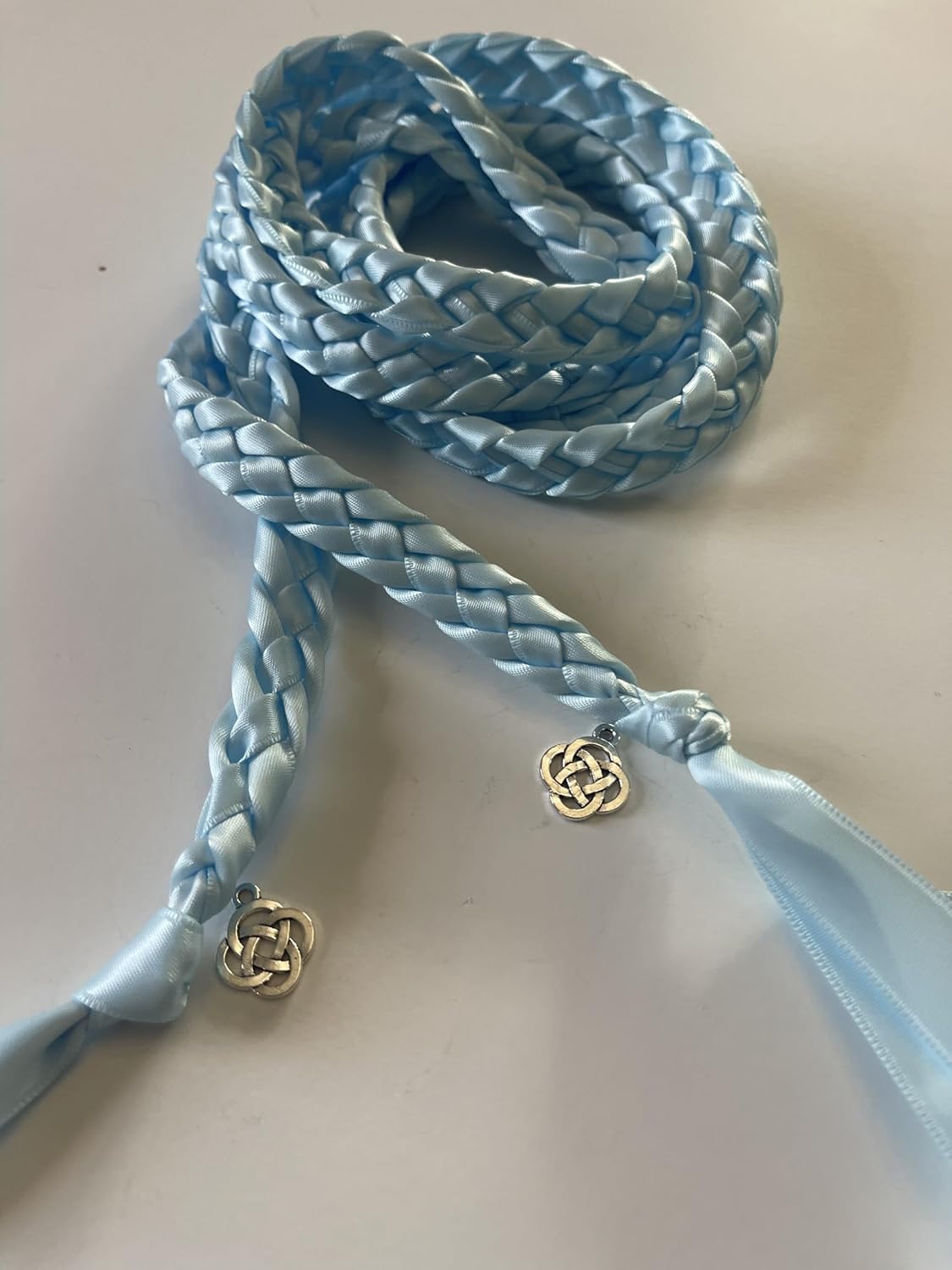 Light Blue Handfasting Cord with Celtic Knot- Braided Together- Ceremony- Rope- Cord- Wedding