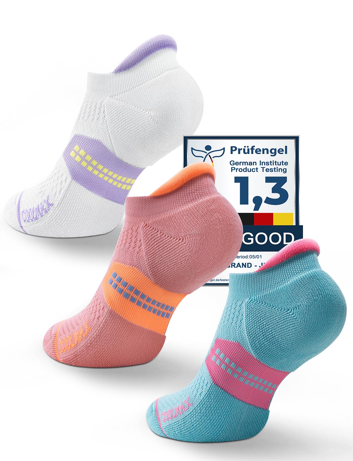 Juclise Coolmax Bamboo Viscose Compression Running No Show Socks
