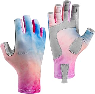 Bassdash Altime UPF 50+ Women's Fingerless Fishing Gloves - UV Sun Protection for Kayaking, Hiking, Cycling, Paddling