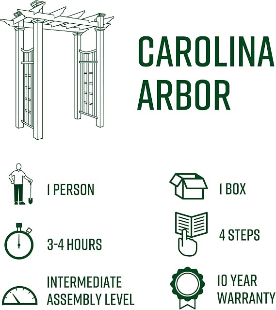 vita Carolina 57 inchW x 88 inchH Composite Vinyl Arbor