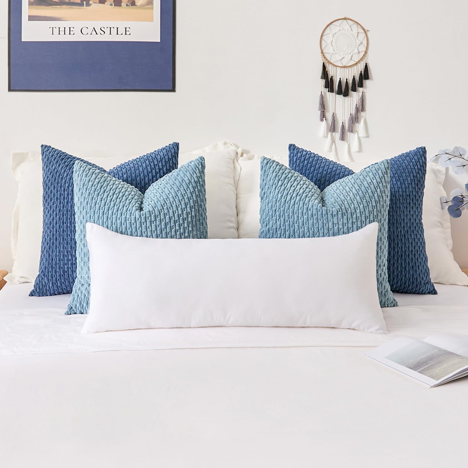 Kevin Textile Outdoor Pillow Insert 14 x 36 Inch 1 Pack Waterproof Long Lumbar Pillow Insert for Sham Large Body Pillow Stuffer Sham Cushion for Porch Swing Living Room Couch Bed Sofa Home Décor