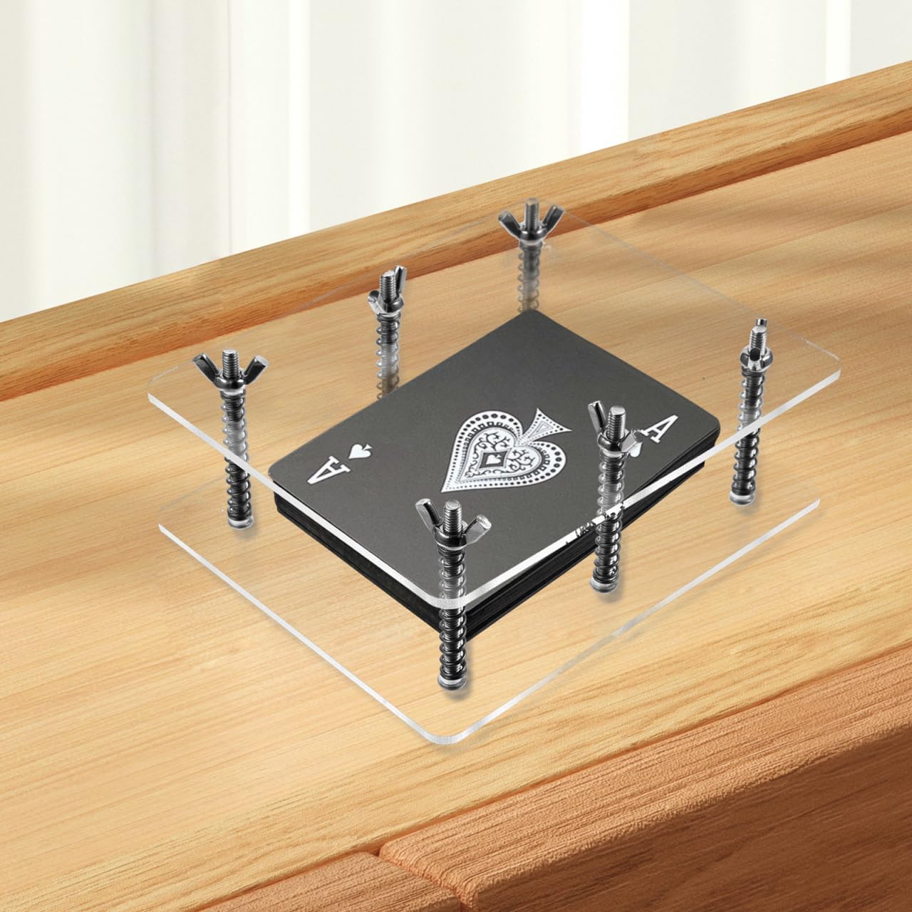 STOBAZA Card Presser and Bend Corrector Tool for Trading Cards 4.9 Inch Flattening Device with Clear Storage Holder for Sports and Collectible Card Repair