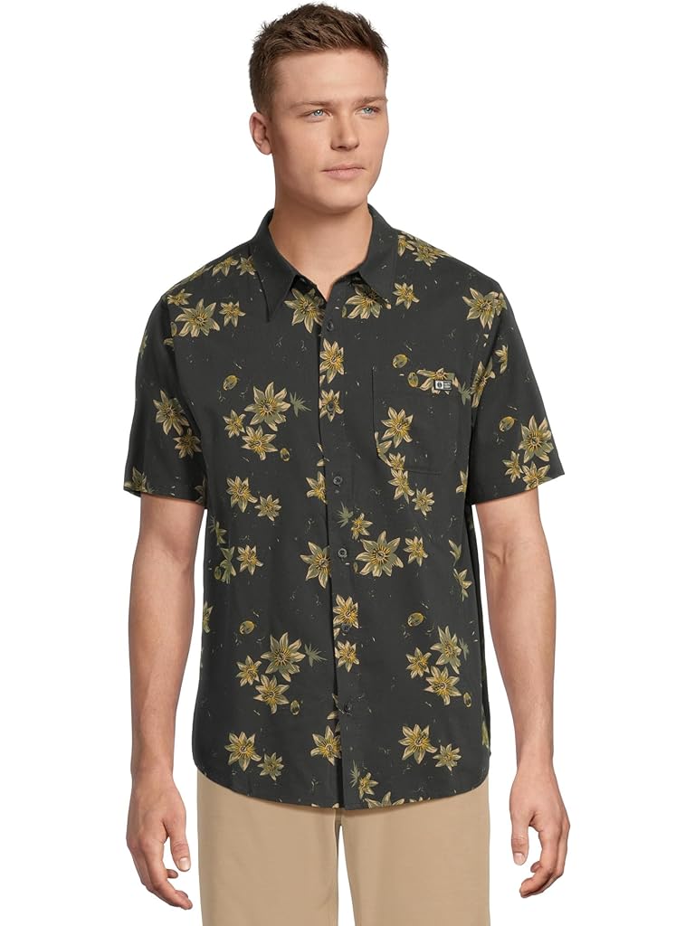 Gray Salty Crew Session Short Sleeve Button Up