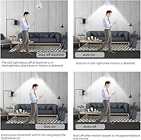 Vista 6 de Luz con sensor de movimiento enchufable, luz nocturna del atardecer al amanecer, salida de CA, lámpara de pared para escalera, luz LED inteligente