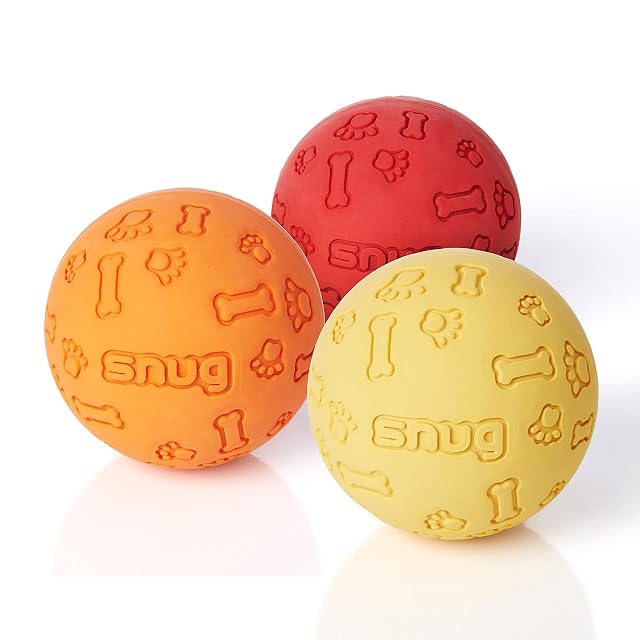 Snug Pelotas de Goma para Perros pequeños y medianos de Todas Las Razas, tamaño de Pelota de Tenis