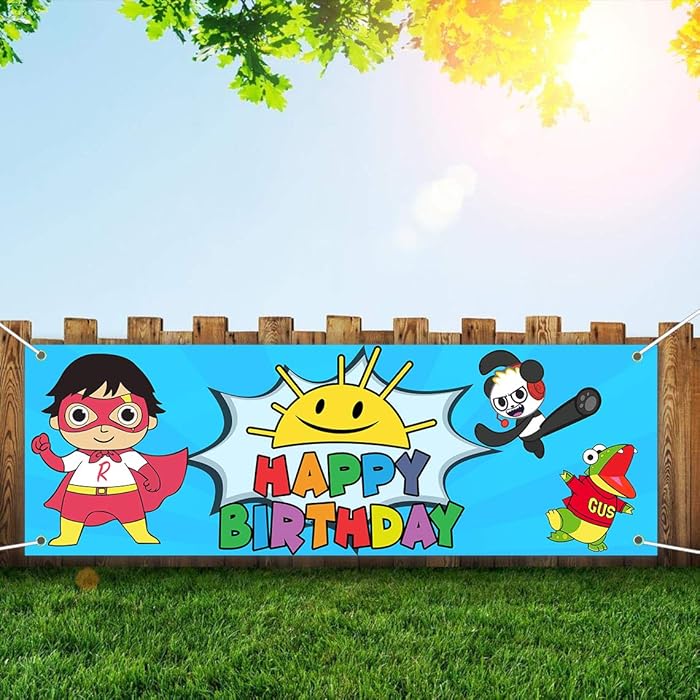 Buy Birthday Banner for Ryan's World Party Supplies, Birthday Party