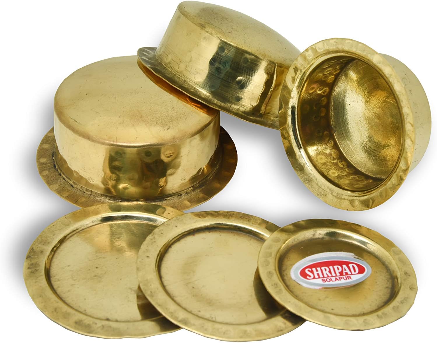 Shripad Steel Home Miniature Brass Bagona Set of-3 (with Plates)