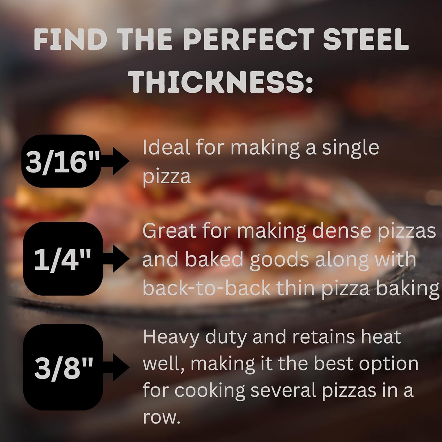 ThermiChef 16" by 22" Universal XL Pizza Steel (3/16" Thickness) - Multipurpose Cooking Steel for Ovens & Grills - Made in the USA