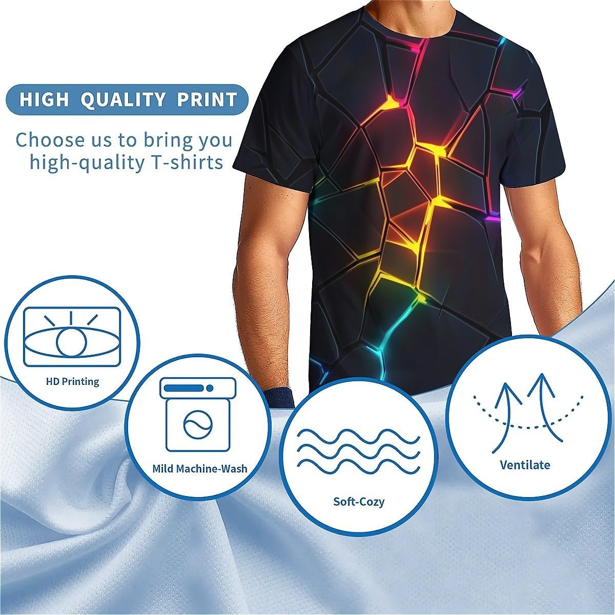 Unisex 3D Graphic Print T-Shirts for Men Women Casual Short Sleeve Tees Shirt Top - Image 2