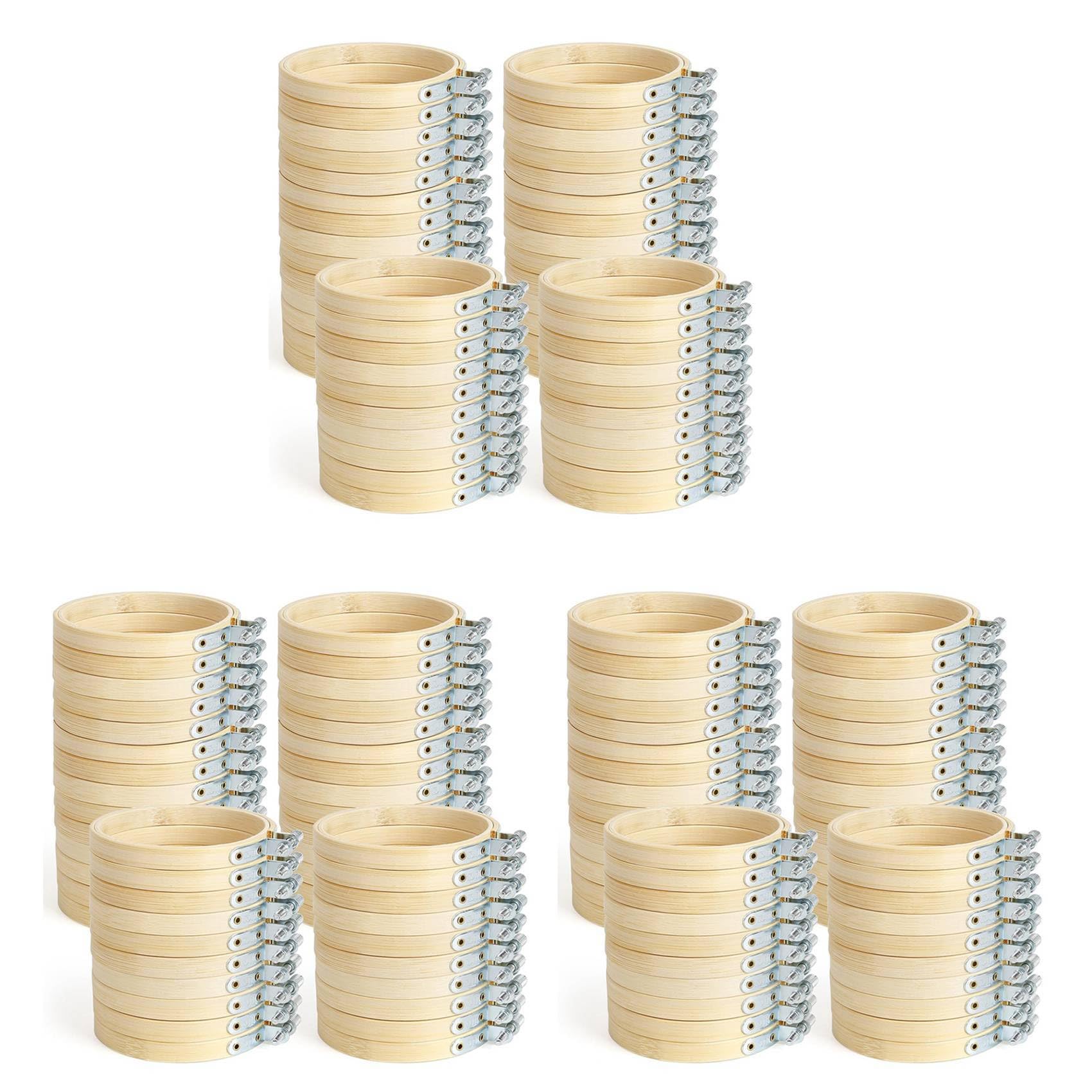 Hndhbfgrt 144Pieces 3Inch Embroidery Hoop Mini Embroidery Hoop Bamboo Round Hoop for DIY Craft Needlework, Sewing and Crafts 8cm