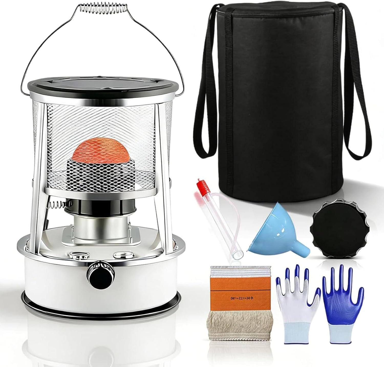 Kerosene Heaters for Indoor Use, 2-in-1 Portable Kerosene Heater & Stove,18–21h Runtime for Camping, Garage, Emergency. (Red)