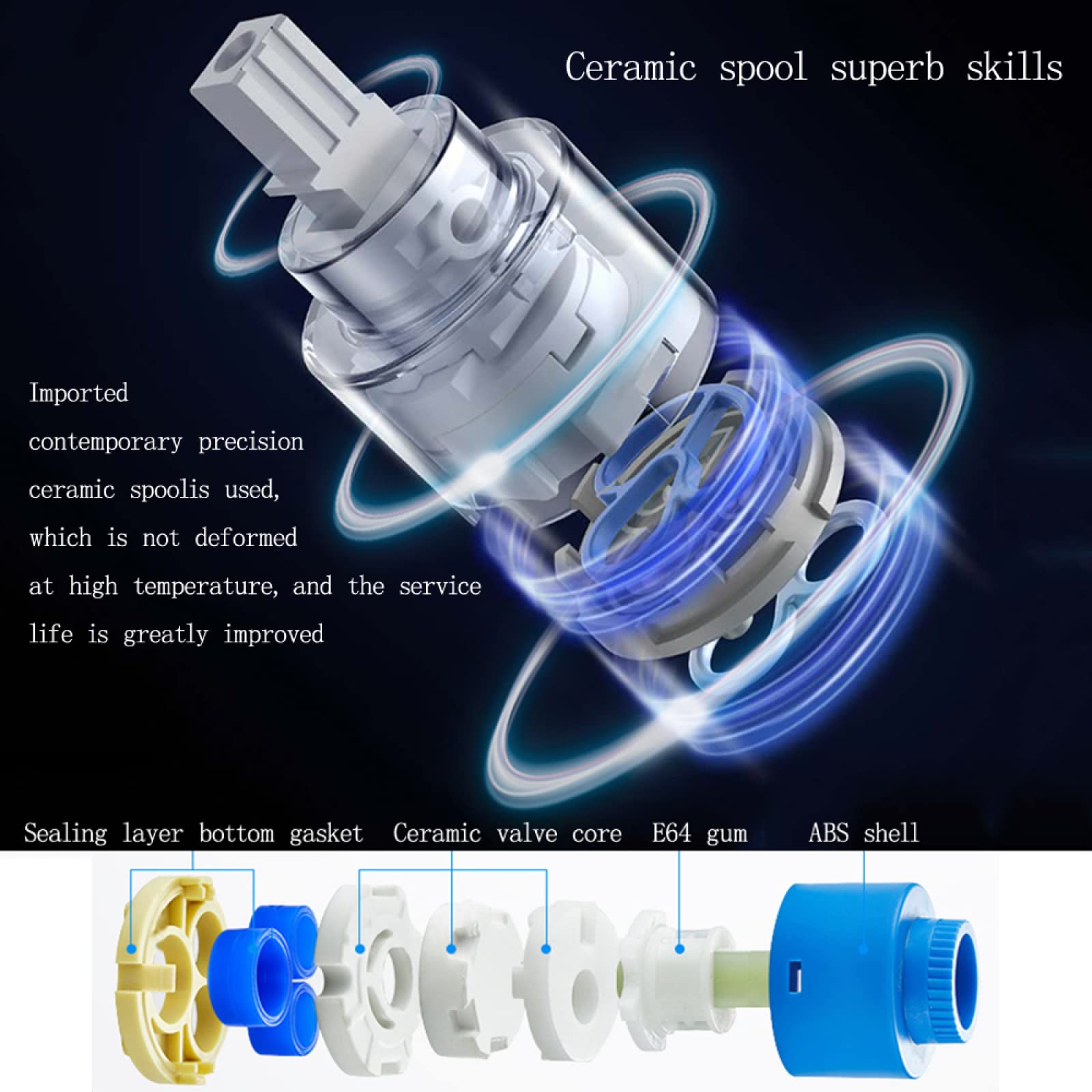 Desvide válvulas de Agua fría y Caliente, Grifo Mezclador de Ducha Dividido latón Cromado con Conector G1/2" y válvula desviadora Agua fría Caliente