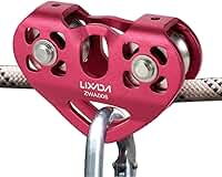 Lixada Linha de Zíper Polia Tandem Velocidade Dupla Carrinho 30kN Polia Dupla com Rolamento de Bola para Escalada de Rock Resgate de Trabalho