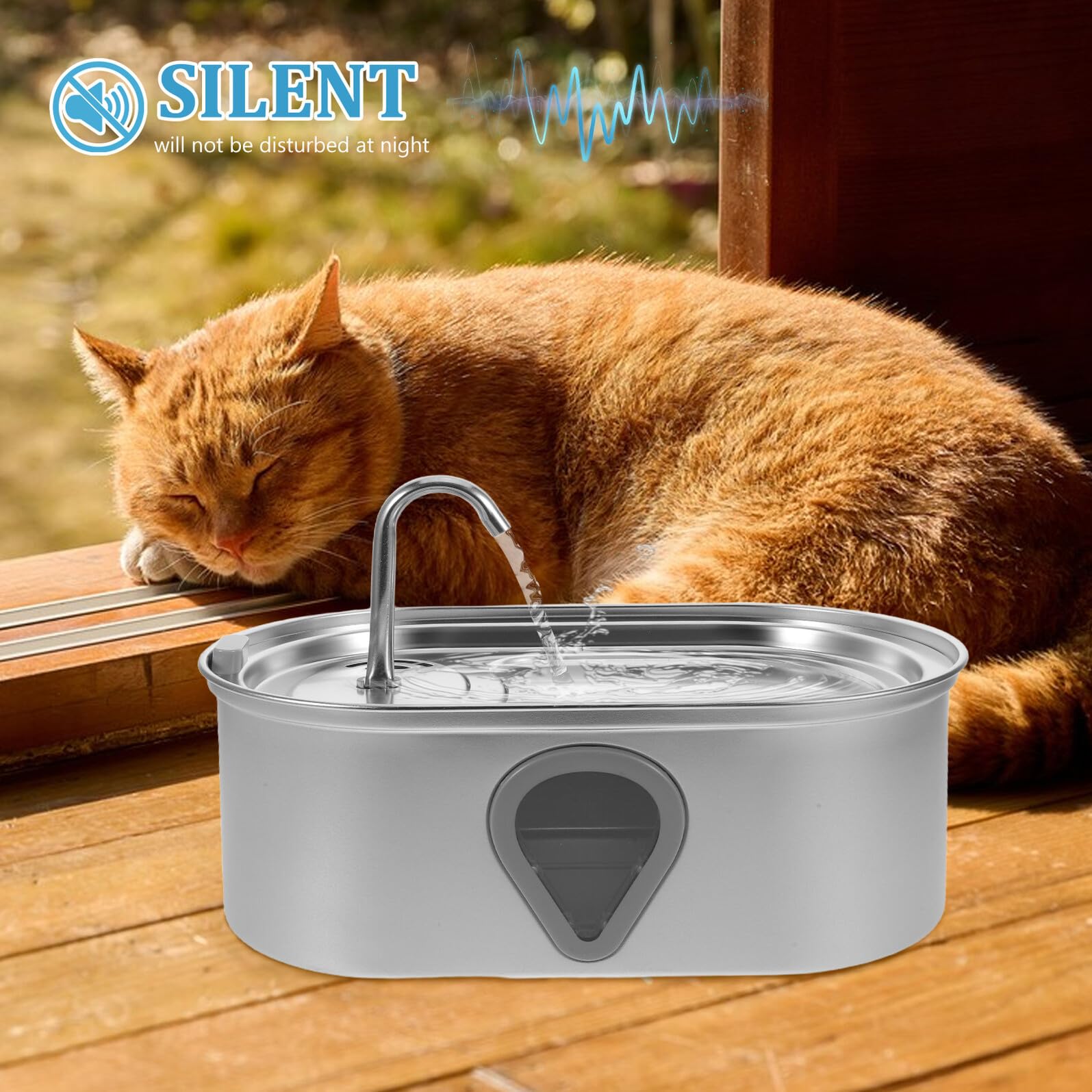 Beaupretty Bebedero Automático para Gatos Bebedero Automático para Mascotas para Perros Y Gatos para Mascotas Color Plateado