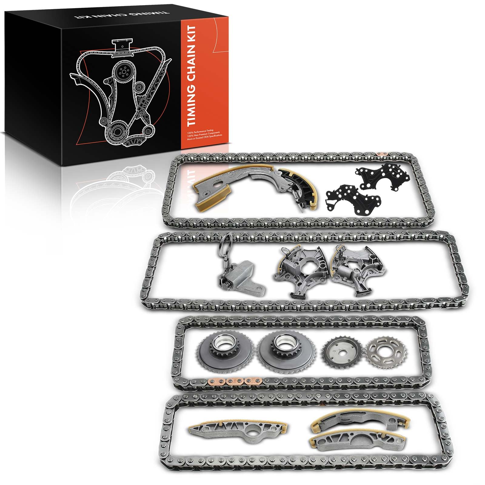 Frankberg Kit catena di distribuzione 06E109229F | Compatibile con: A4 8EC, A6 Allroad 4FH, A8 4E2 4E8, A4 Cabriolet 8HE, A6 4F2, A6 Avant 4F5, A4 Avant 8ED