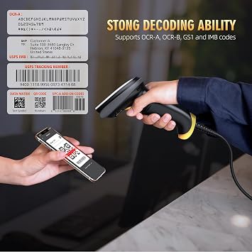 TEEMI T22N-AU 2D USB Barcode Scanner, No Stand, Plug and Play