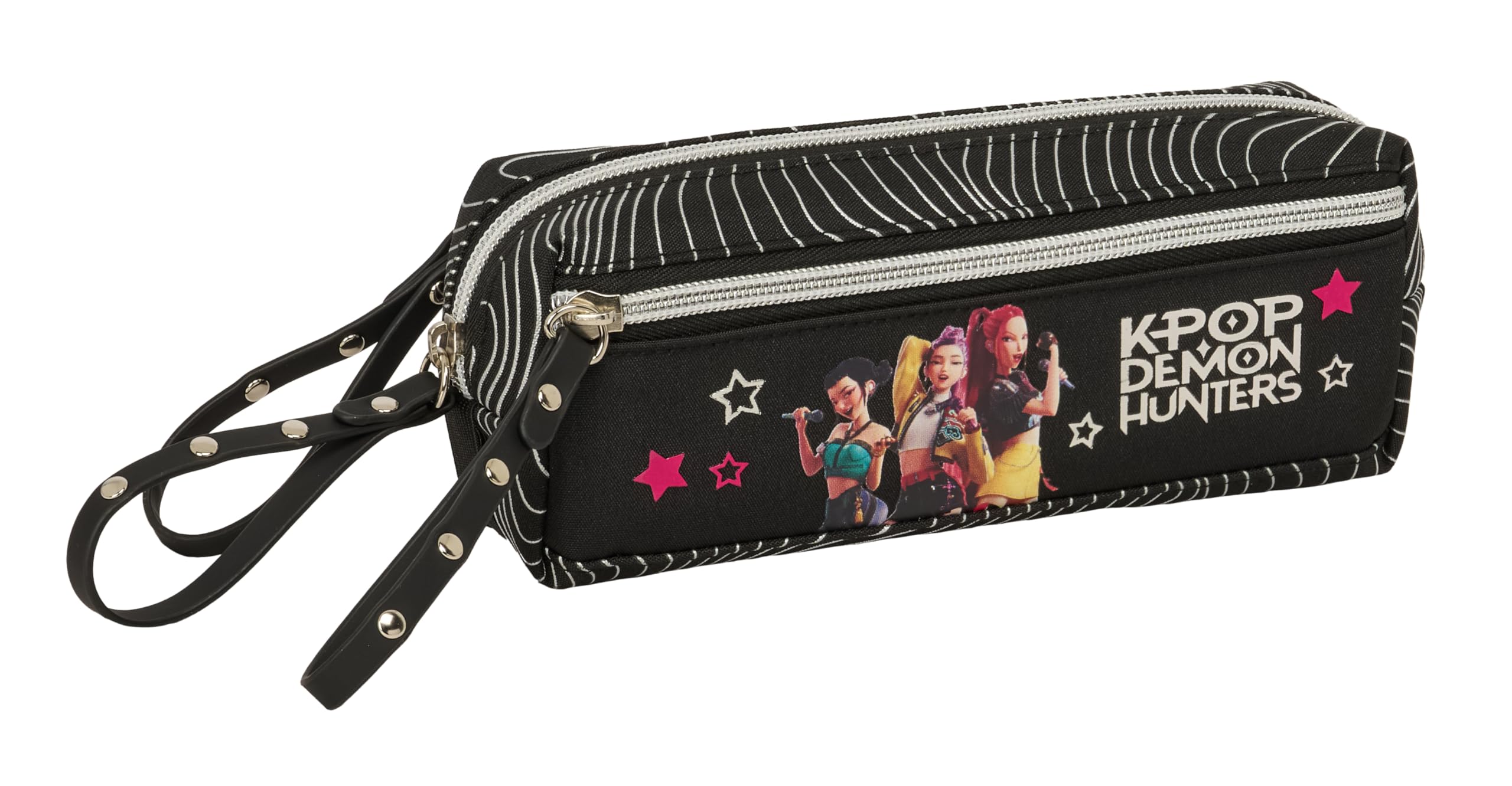 K-POP Demon Hunters – Energy – Triple Small Pencil Case, Children's Case, Ideal for School-Age Children, Comfortable and Versatile, Resistance, 22 x 6 x 8.5 cm