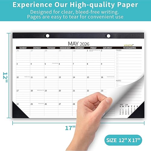Miniatura 9 de Calendario de escritorio 2024 2025 calendarios de pared, julio 2024 a diciembre 2025, planificador mensual de papel de oficina de 17 x 12 pulgadas,