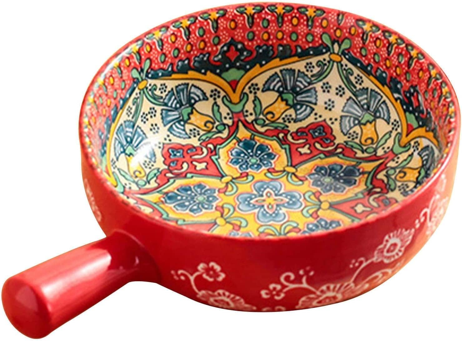 PHleaz Ceramic bowl,soup bowl,curry bowls,Ceramic Soup Bowl with Handle 600ml