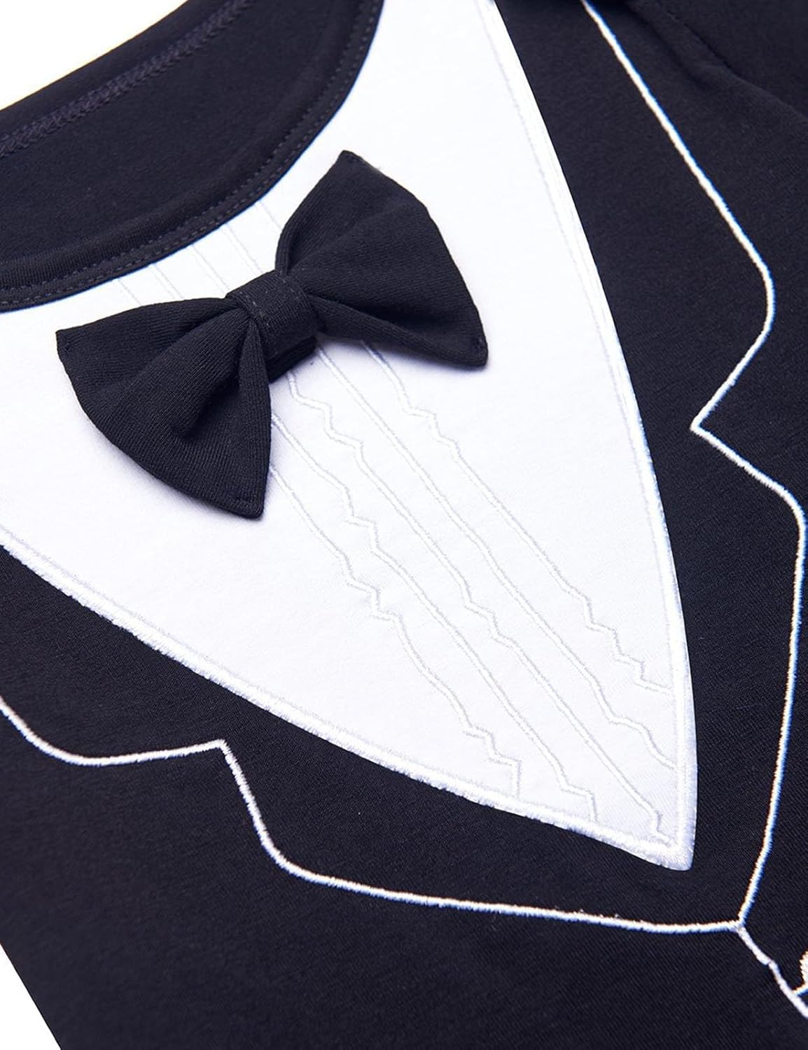 A&J DESIGN Baby Boys' Tuxedo Bodysuit With Bowtie Gentleman One-Piece 3-24 Months - Image 4