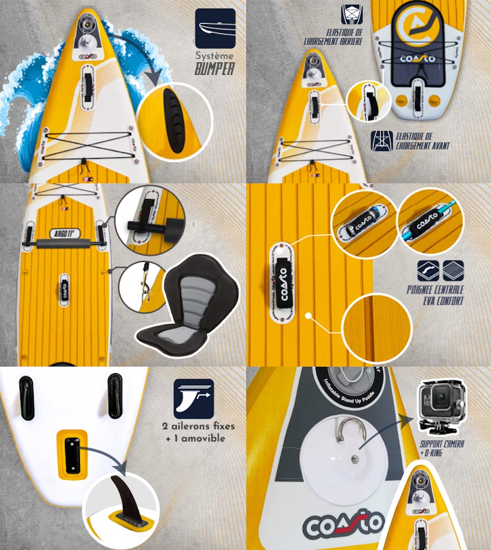 Coasto, Argo, stół Sup, żółty, 28 cm, uniseks dla dorosłych