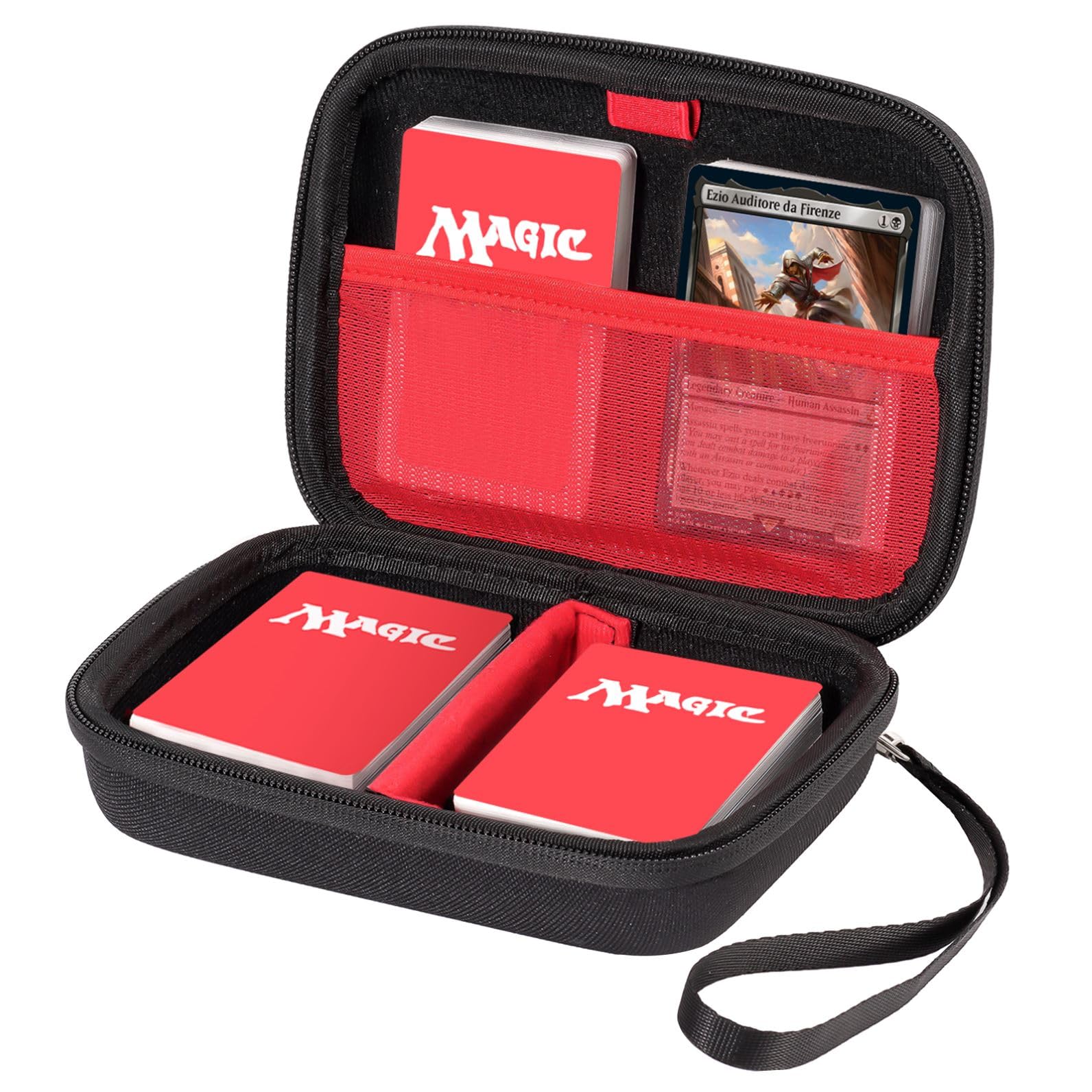 ProCase Trading Card Case, Hard Travel Storage Holds 300+ Cards -Black | Compatible with MTG, TCG, Yu-Gi-Oh, Lorcana, Removable Divider for Flexible Organization, Multiple Color Options Available Light Black