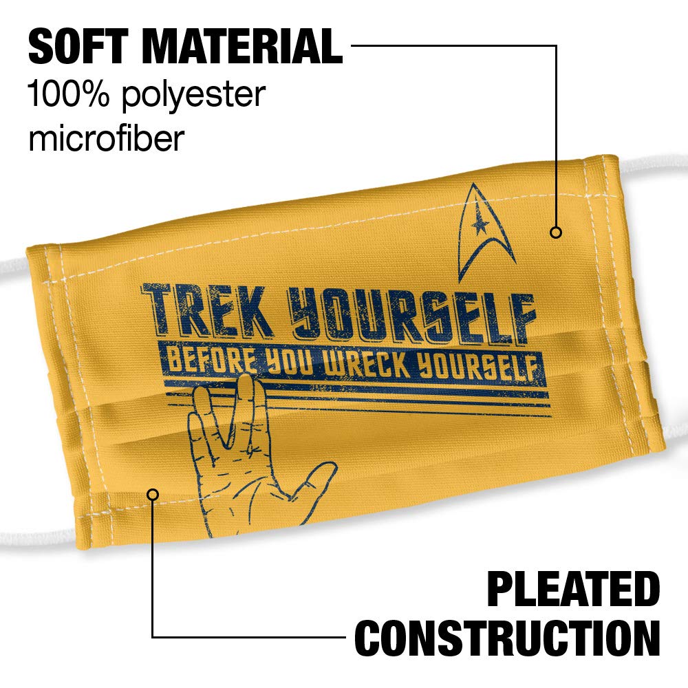 Popfunk Star Trek Trek Yourself 1-Ply Reusable Face Mask Covering with Adjustable Nose Wire, Unisex