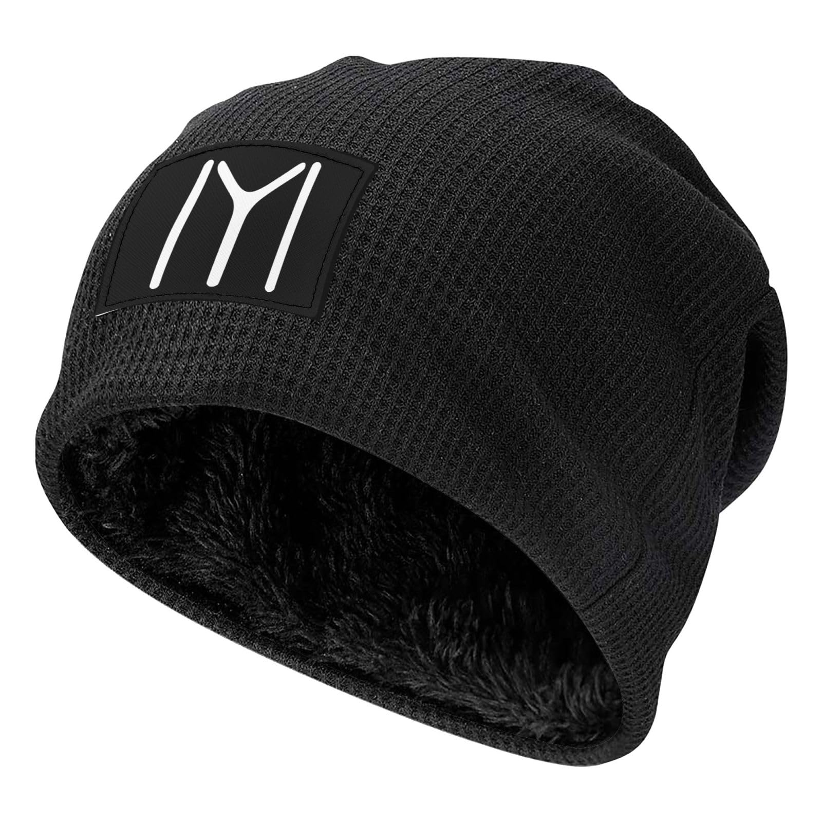 Kwqdozf Unisex Black Osman Seal Kayi Turkey Ertugrul Knitted Hat Winter Warm Fleece Lined Skull Cap Knit Warm Beanie Hats