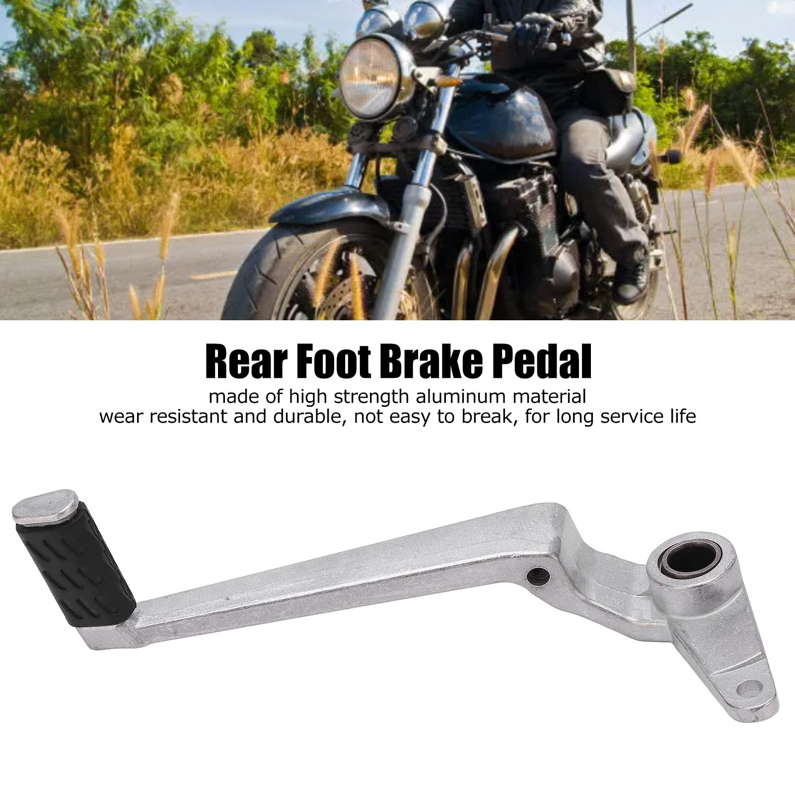 Fydun Palanca del Pedal del Freno Trasero, Palanca de Cambios de Motocicleta Aluminio de Alta Dureza Plata Recambio para Monsters 696 2009‑2013