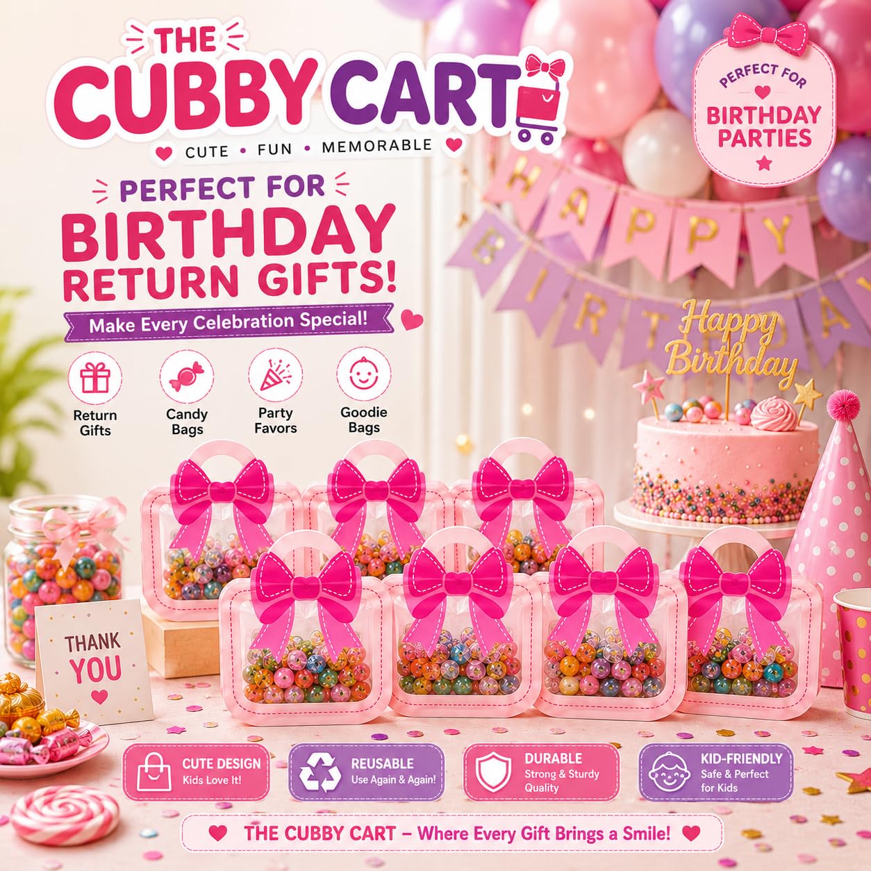 Bow-Shaped Gift Bags - Party Favors & Return Gifts -5